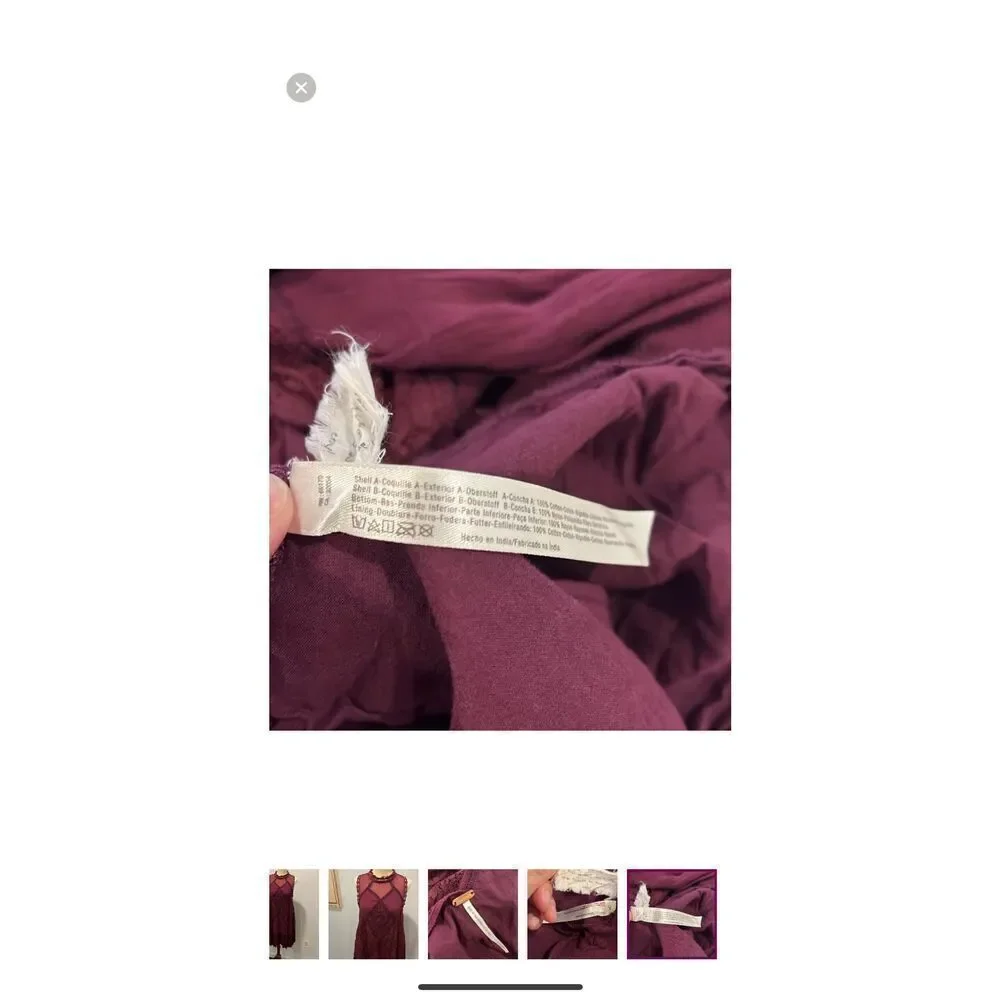FREE PEOPLE | angel lace mini dress in wine M